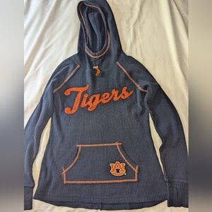4Her By Carl Banks Women's Medium Blue‎ Auburn Tigers Long Sleeve Thermal Hoodie